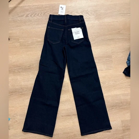 Frame Denim Le Slim Palazzo Wide-Leg Jeans Rinse Wash SIZE 27 - Picture 3 of 5